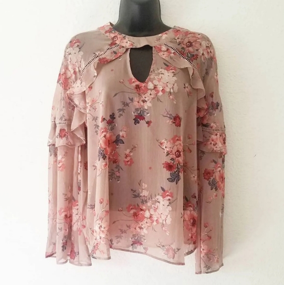 iris Tops - Beautiful floral long sleeve women top size S